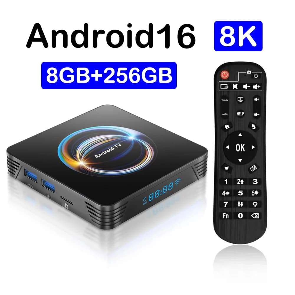 Very Fast X66 Android TV Box Android 16 8K Wifi6 RK3528 BT6.0 Dual Wifi 5G Wifi6 8GB 256GB 4K Netflix Lettore multimediale Set Top Box