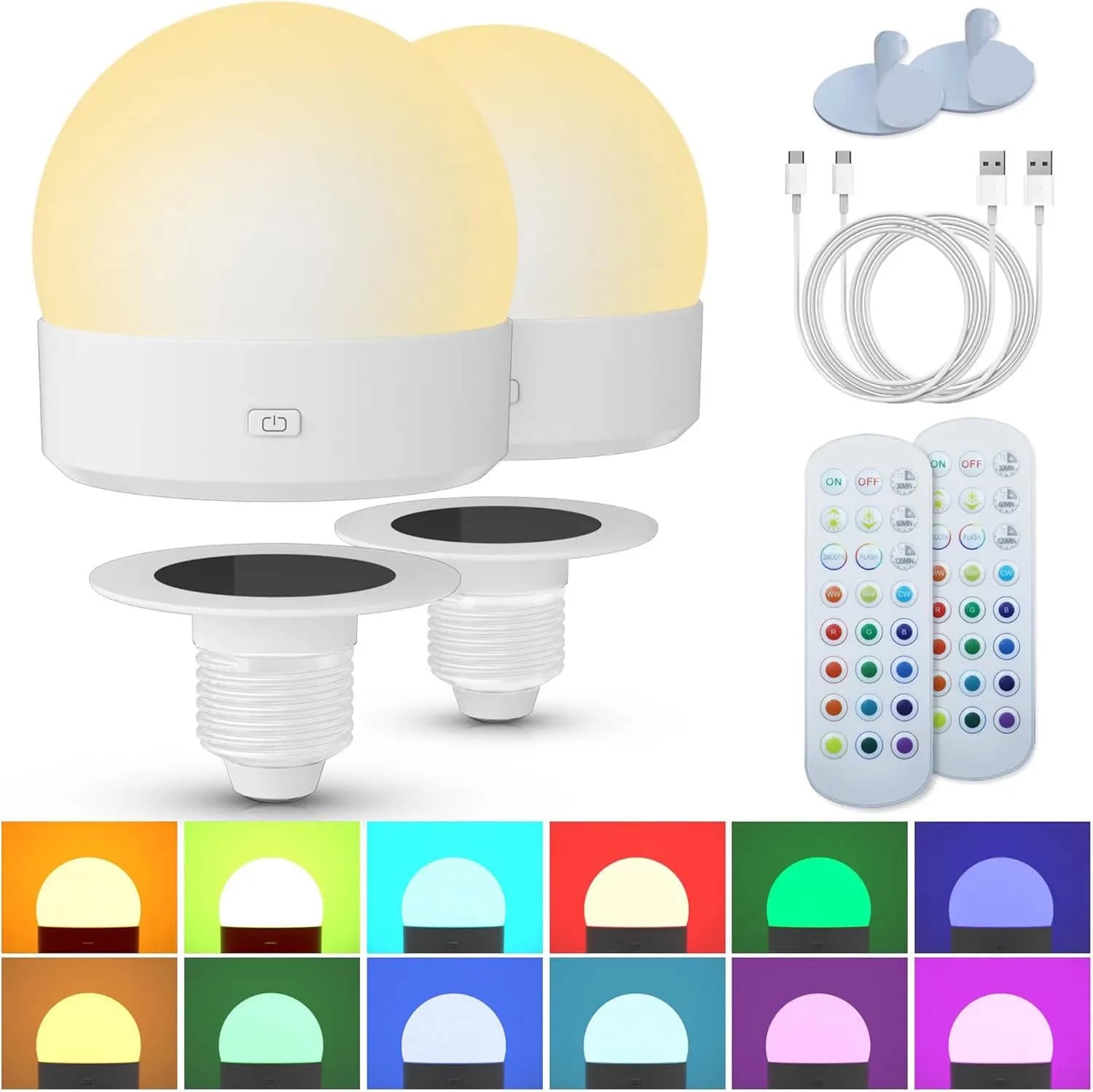 Lampada da tavolo a LED magnetica ricaricabile con telecomando Symphony, dimmerabile, con timer, USB, da comodino, a forma di sfera/bolla, attacco E26/E14.