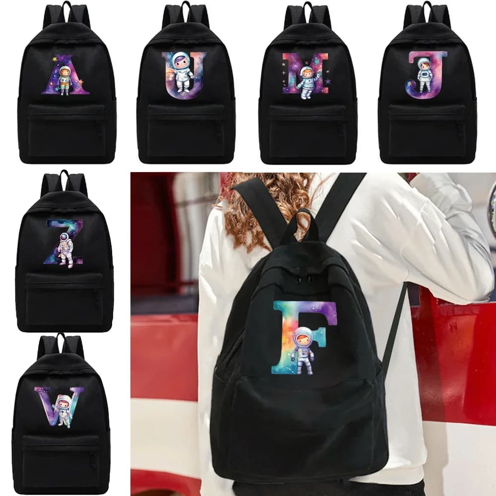 Zaini a spalla Borsa da scuola Zaino casual da donna Serie astronauta Zaino per laptop di design Borse sportive unisex Tela