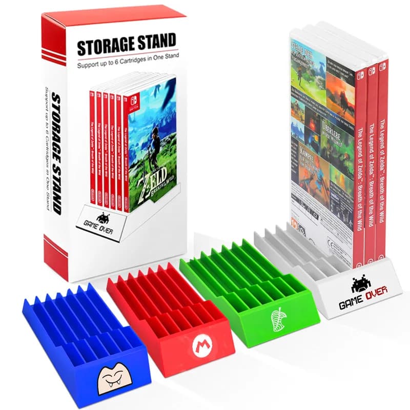 Supporto base per archiviazione di carte da gioco con interruttore a 6 slot Supporto base per slot per carte da gioco fisico Nin-tendo Switch/Lite/OLED