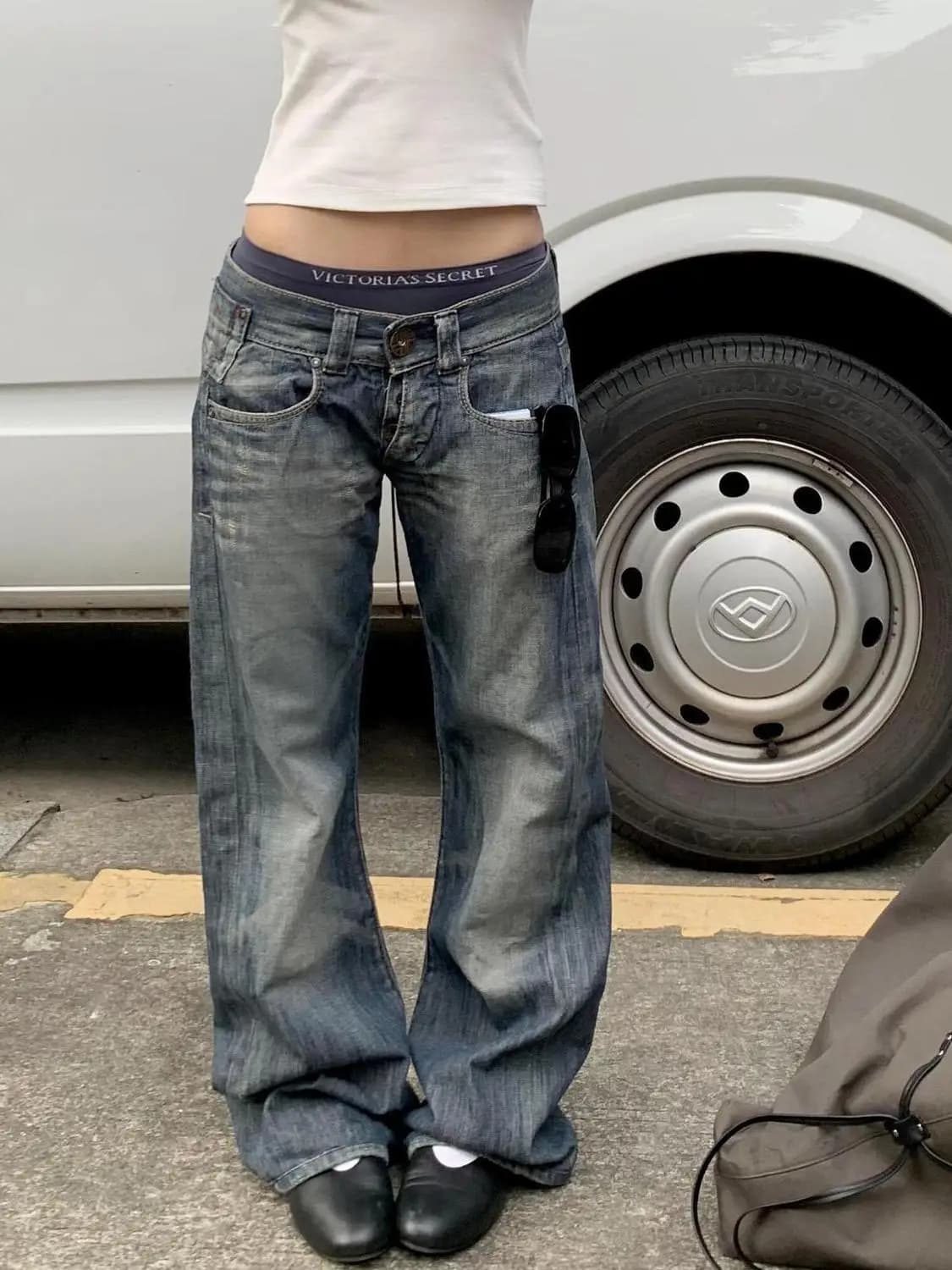 2025 Autunno Donna Blu Y2k Jeans larghi Harajuku Pantaloni in denim stile giapponese anni 2000 Pantaloni jeans vintage americani Vestiti della spazzatura