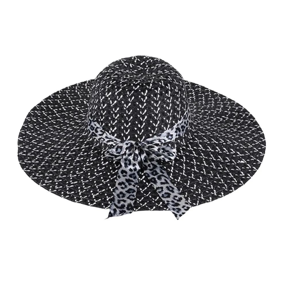 Fashion Big Brim Summer Sun Hat Sun Protection Breathable Beach Cap Bowknot Casual Panama Cap Travel