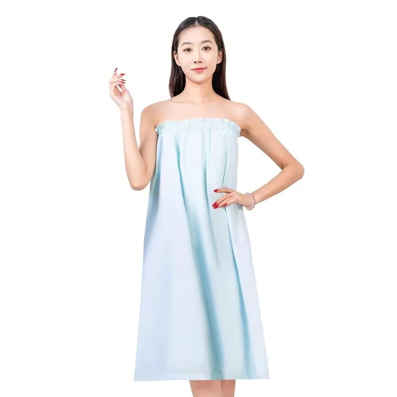 Women's Absorbent Cotton Bathrobe - Soft and Comfortable with Round Neck, Essential for Home Relaxation