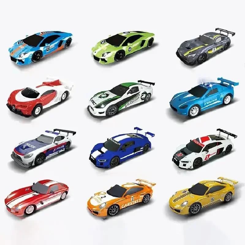 1:64 Nuovo Pista Da Corsa Elettrica Accessori Per Auto Giocattoli Doppio Auto di Controllo Remoto Circuito Autorama Slot Ferroviario Veicolo Regali Per Bambini