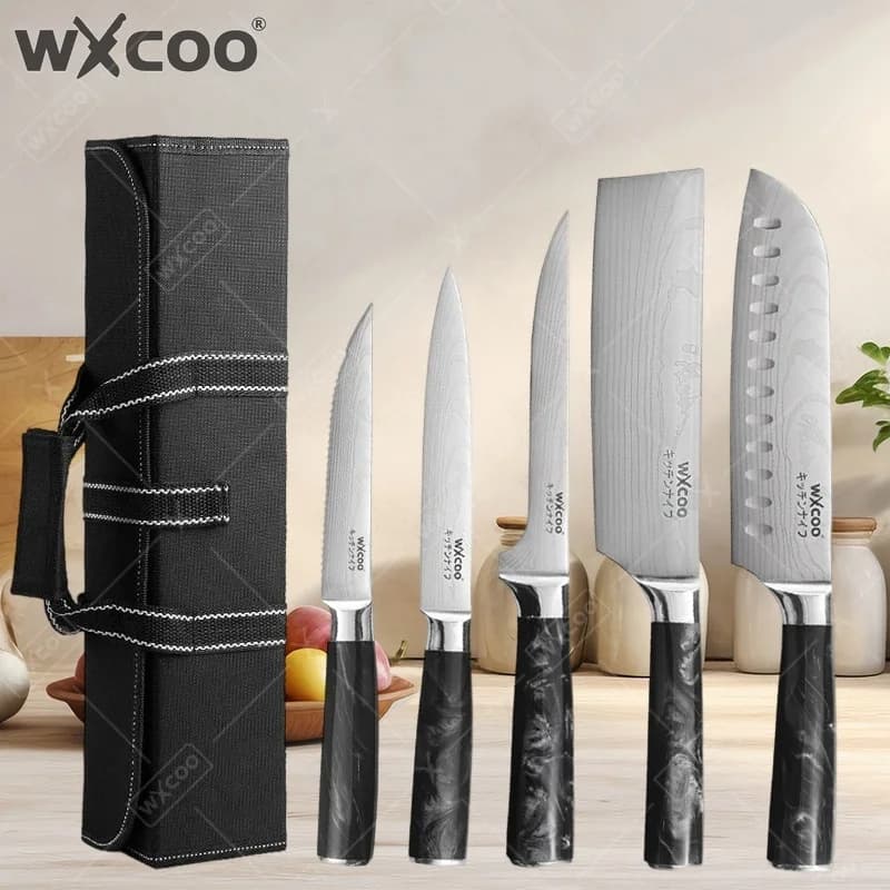 WXCOO Coltello da Cucina in Acciaio Inossidabile per Tagliare la Carne, Coltello da Disosso e Affettatura, Manico in Resina, Coltello da Macellaio, Coltello da Chef Multiuso per Frutta
