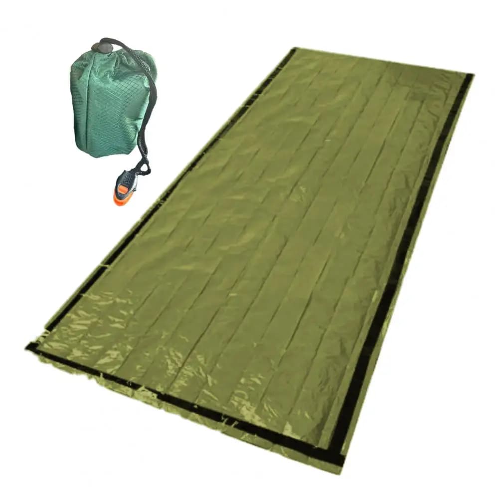 Sacco a Pelo di Emergenza Impermeabile Portatile, Coperta Termica Compatta per Campeggio, Escursionismo, Backpacking, Sacco Bivacco per Adulti