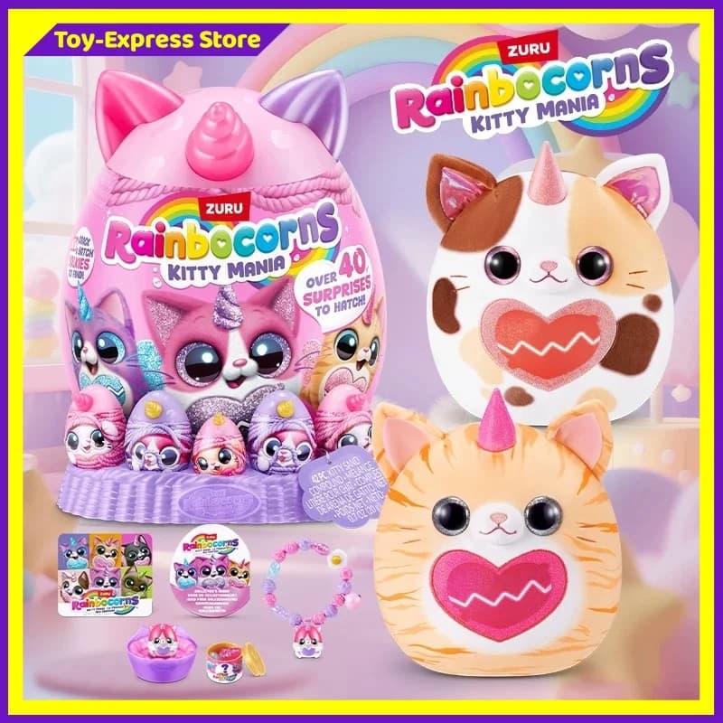 ZURU Blind Box Toys Rainbocorns Kitty Mania Blind Box Giocattoli per Bambini Modellini di Gatti Carini Giocattoli per Bambini Scatola Misteriosa Regalo di Compleanno