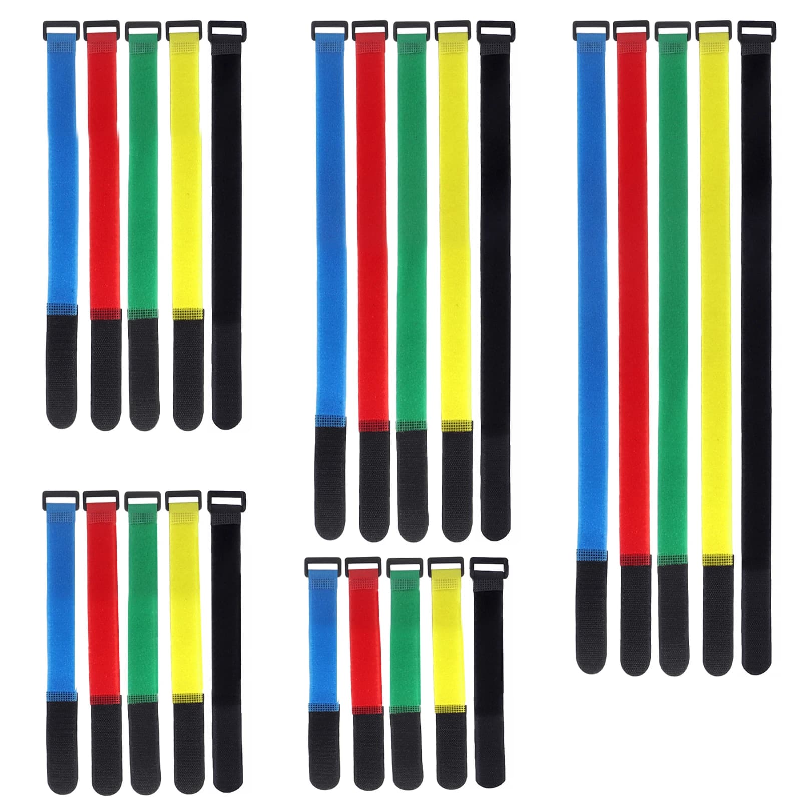 10 pezzi di colore riutilizzabile gancio loop nylon cinghie inverse nastro di fissaggio cavo autoadesivo fascette avvolgenti bundle organizzatore