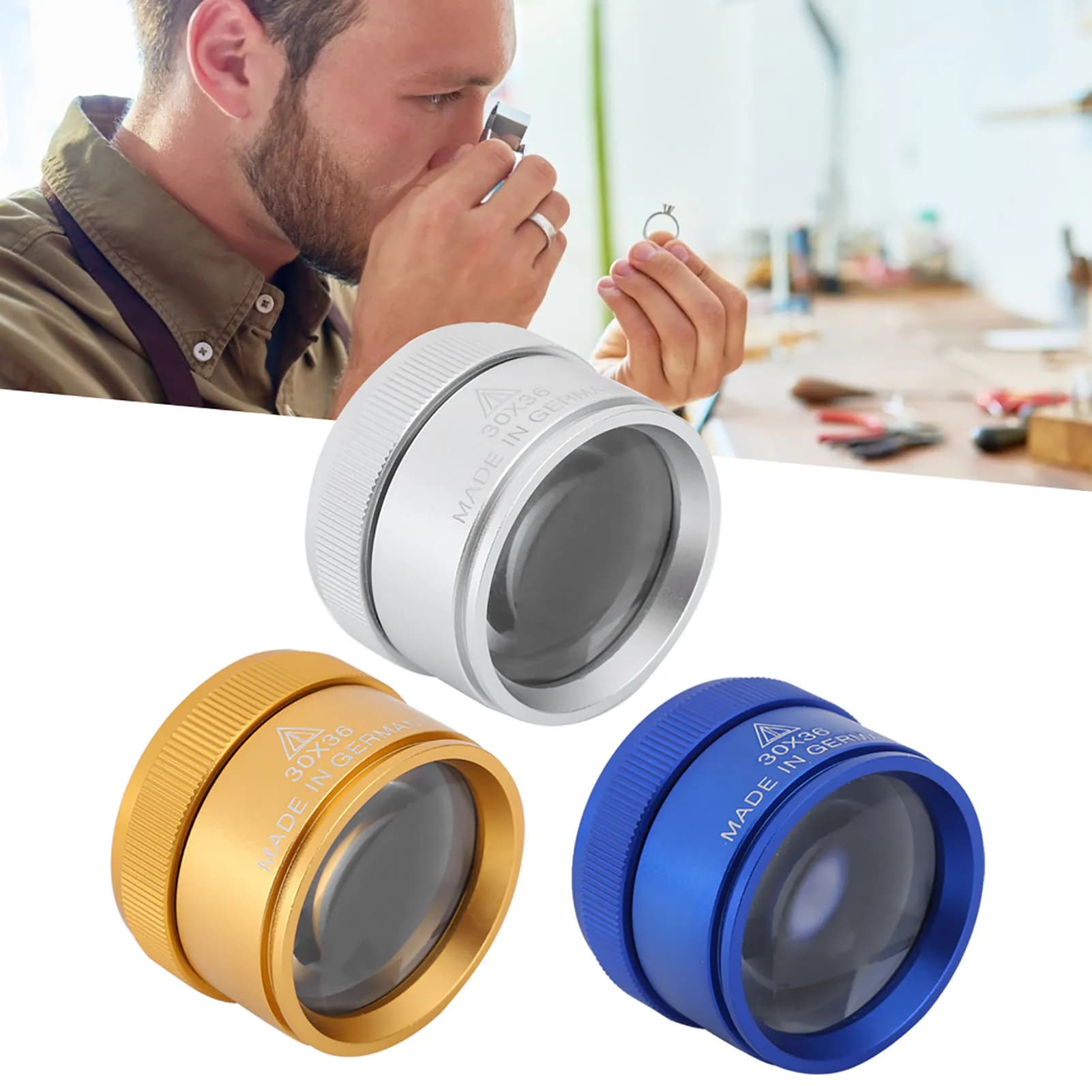 Lente d'ingrandimento portatile 30X Lente d'ingrandimento portatile per l'identificazione dei gioielli Lente d'ingrandimento 30X Lente d'ingrandimento portatile