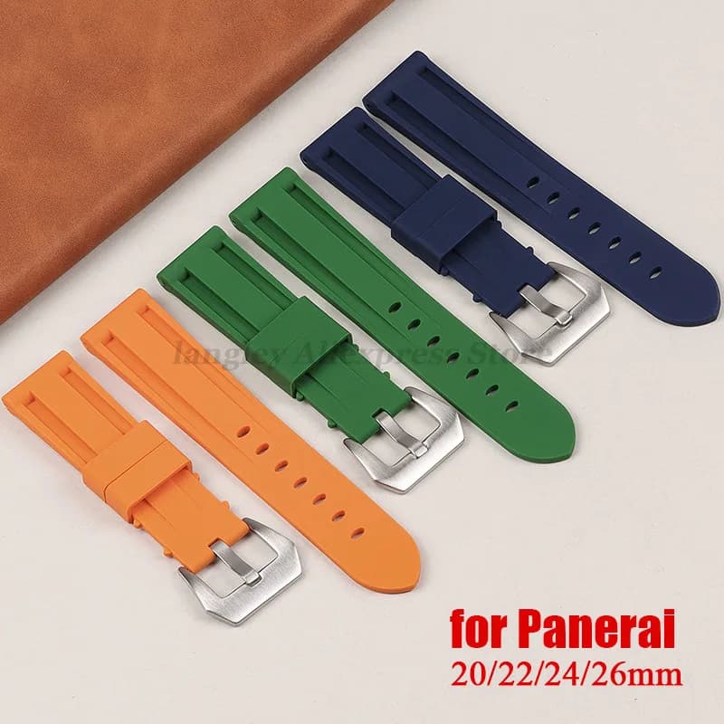 Cinturino per orologio in silicone morbido per Panerai grande fibbia in acciaio 20mm 22mm 24mm 26mm per Omega Rubber Uomo Donna Sport Braccialetti mimetici