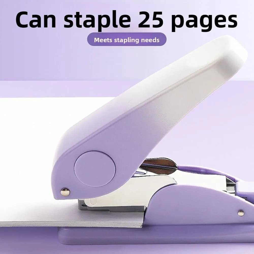 Cucitrice multifunzione salva-lavoro in metallo per fino a 25 fogli, cucitrice portatile antiscivolo da scrivania per ufficio e scuola