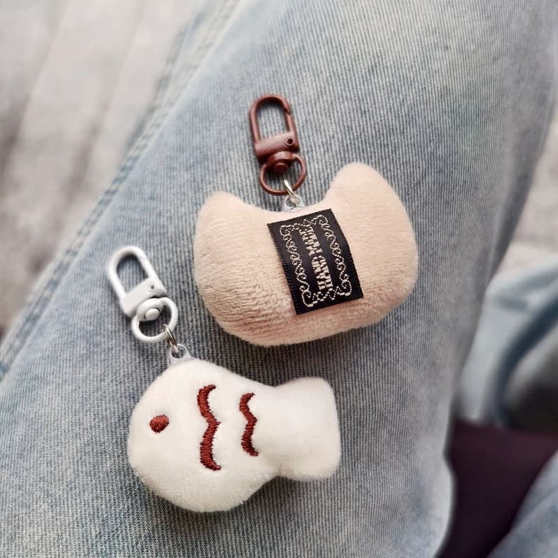 Grazioso Peluche Gatto-Pesce con Suono, Portachiavi Morbido e Soffice, Ciondolo per Zaino, Regalo Adorabile per Bambini e Fidanzate