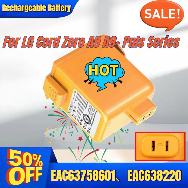 Batteria di Ricambio 25.55V per Aspirapolvere LG A9 Cord Zero A9 A9S P9 A9K-CORE A9MAX A9T-Ultra A9K-PRO A9 Plus A9N A9M