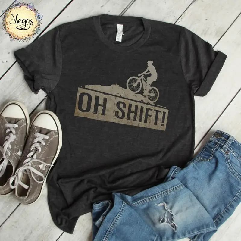 Oh Shift Mountain Biking T Shirt Biker Clothing Cycling S Bicycle Bike