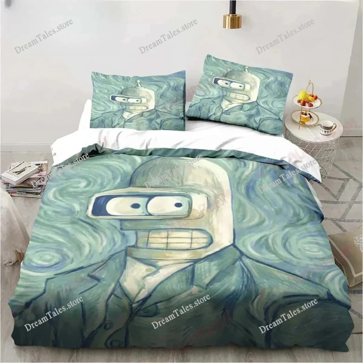 Cartoon Futuramas Bender Poster Bedding Set Sheet King Twin Double Child Bedding Set Mircofiber or Polyester Duvet Cover Set