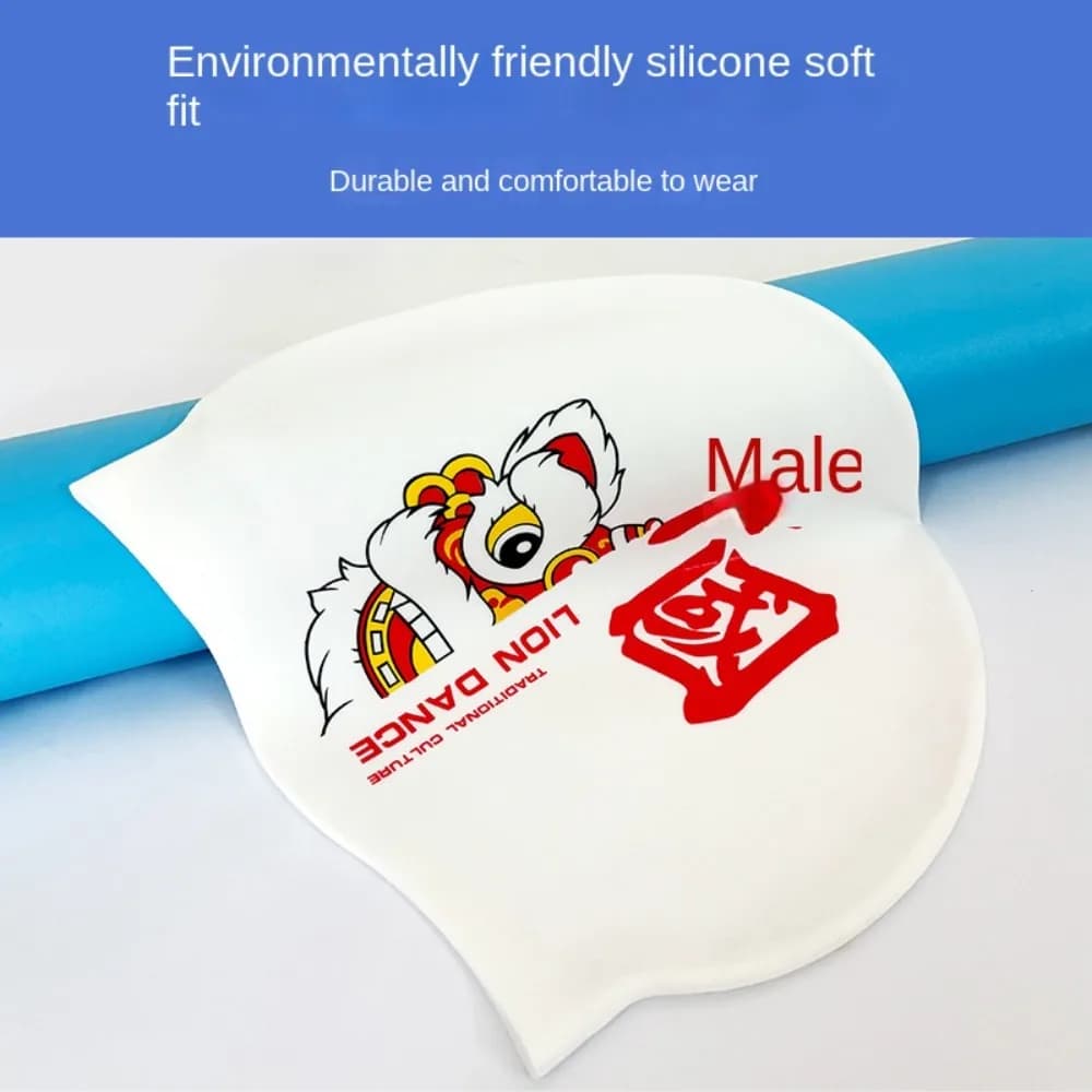 Photography Props Silica Adult Swimming Cap Lion Dance Waterproof Diving Cap Lightweight Elastic Swimming Hat Swim Pool