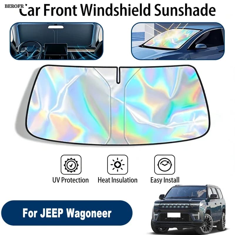 Windshield Sun Shade For JEEP Wagoneer Foldable UV Reflective Front Window Sun Protection Cover Accessories