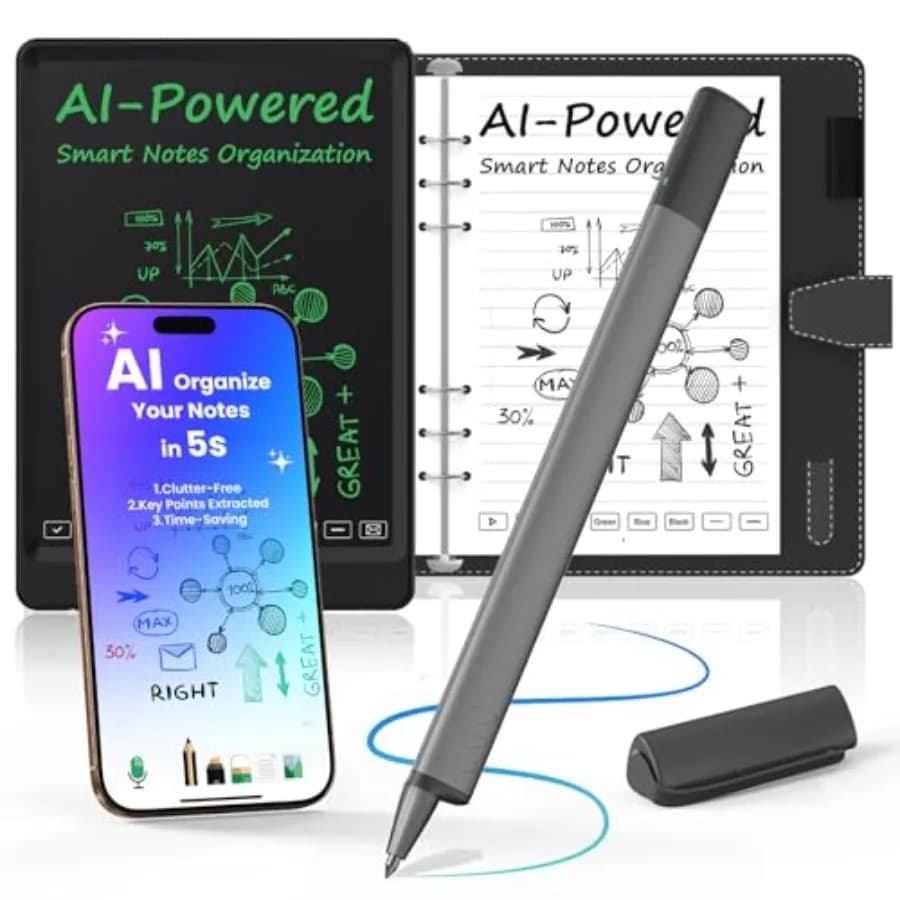 Penna Intelligente AI con Blocco Note Digitale LCD per Studio e Lavoro, in Plastica ABS Nera, Riutilizzabile con Cancellazione a Un Clic e AI Summa