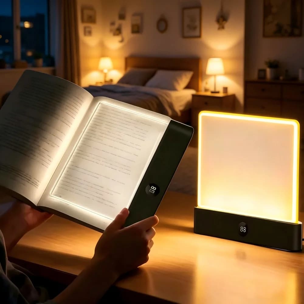LED Flat Panel Night Vision Reading Light Eye Protection Reading Light Usb Charging Student Night Reading Lamp Book Lamp Indoor