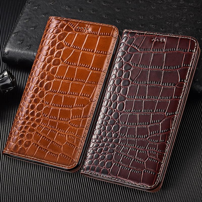 Per Redmi Nota 7 8 8T 9 9S 10 10S 11 11E 11S 12 13 14 15 Pro Turbo Plus + Custodia in vera pelle di coccodrillo