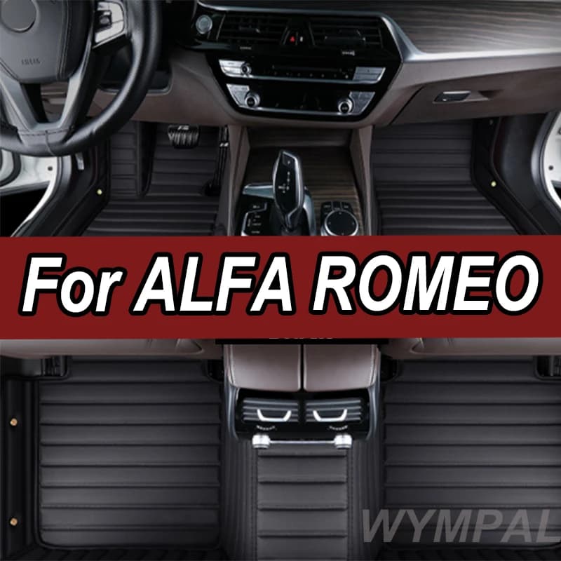 Luxury car mats for ALFA ROMEO Giulia Mito Stelvio GT Giulietta 4C 159 Spider 916 GTV Brera 166 147 Waterproof accessories