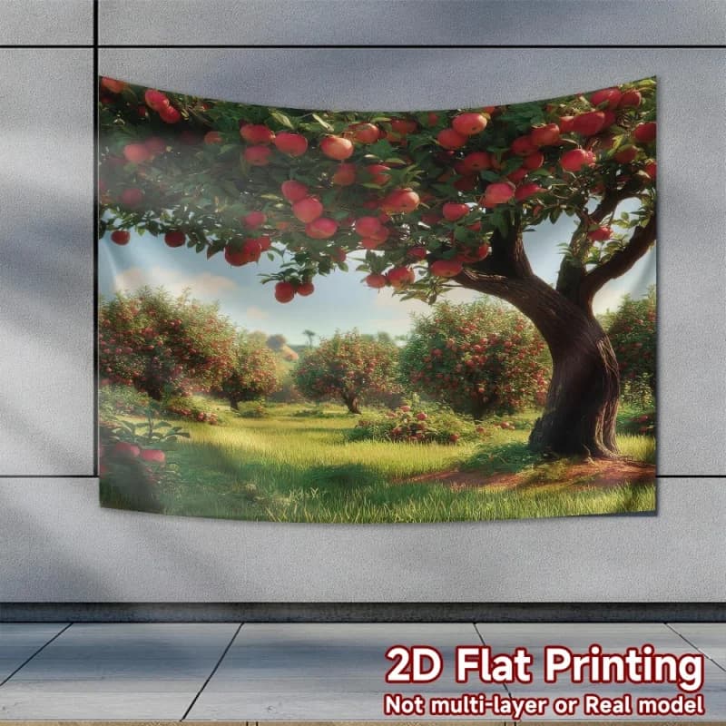 American Apple Tree Landscape Tapestry Party Wedding Room Decoration Wall Decoration Polyester Fiber Wall Hanging
