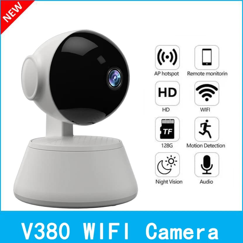 V380 720P Mini telecamera IP Wifi Wireless P2P Telecamera di sorveglianza di sicurezza Visione notturna IR Baby Monitor Allarme rilevamento movimento