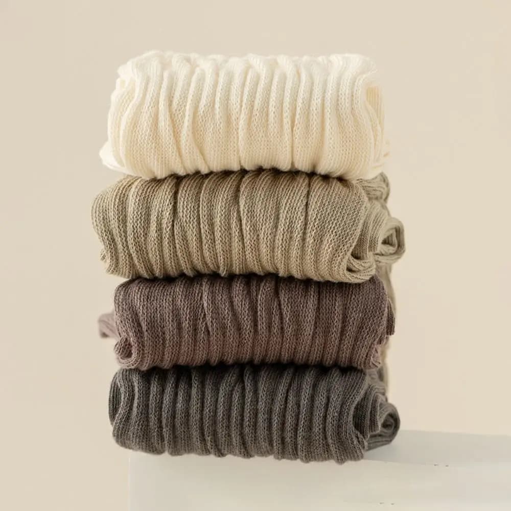 Calze lunghe in cotone elasticizzate a balze, calde, stile Lolita, per autunno inverno, per donne e ragazze