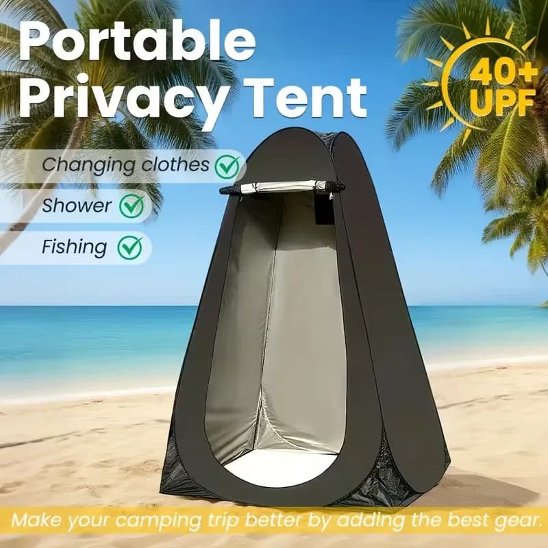 Tenda Pop-Up Portatile Pieghevole UPF 40+ per Doccia, Toilette e Spogliatoio da Esterno per Campeggio, Spiaggia e Viaggi
