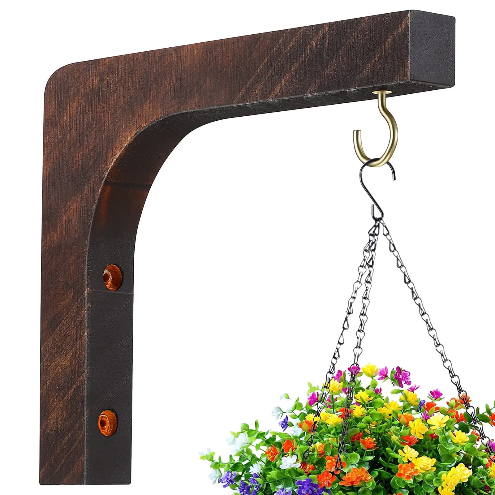 Supports from Walls in Natural Wood Nordic Style for Plants, Hooks for Flower Jars, Lantern Supports and Wind Bells, Balcony and Home Decorations