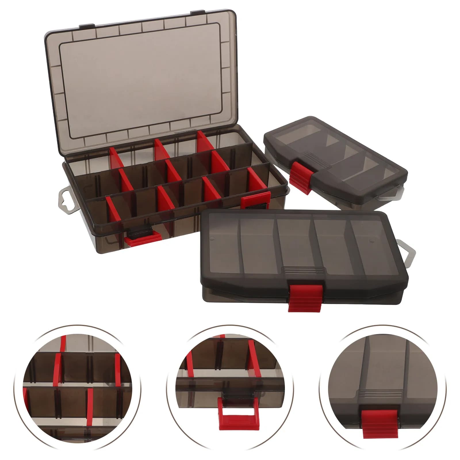 Set di 3 Piccole Scatole Organizer per Attrezzatura da Pesca, Contenitore Compatto Impermeabile con Scomparti Multipli, Portatile per Esche e Accessori da Kayak