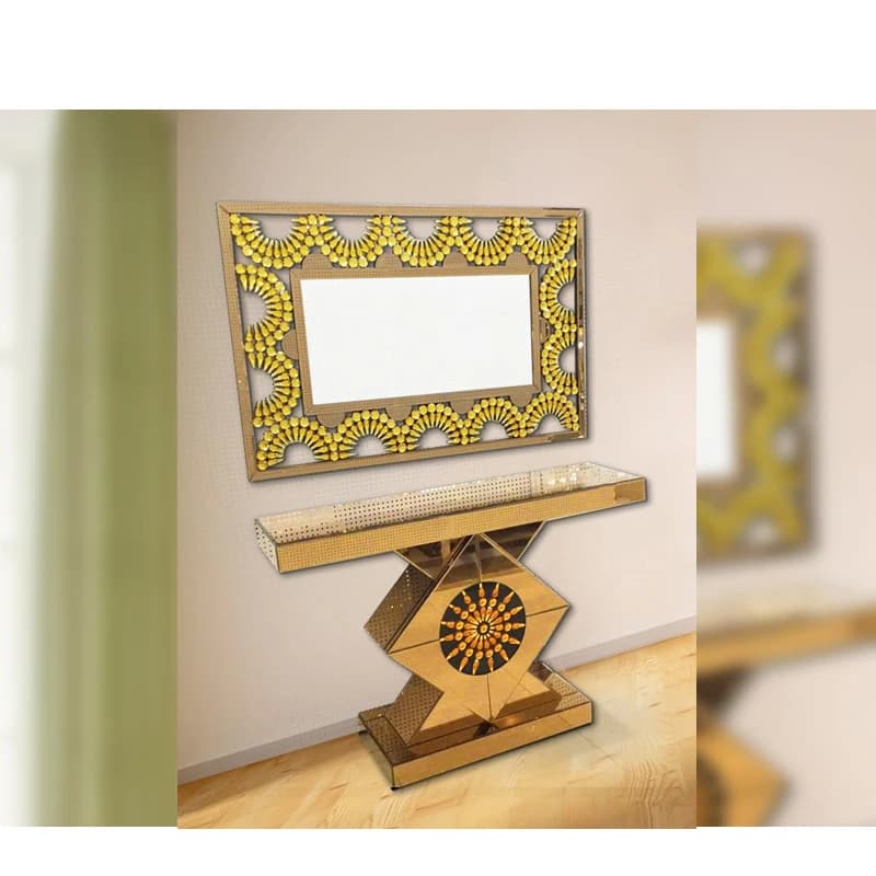 Household Furniture Living Room Rectangular Side Table Golden Legs Marble Top Entrance Channel Table Console
