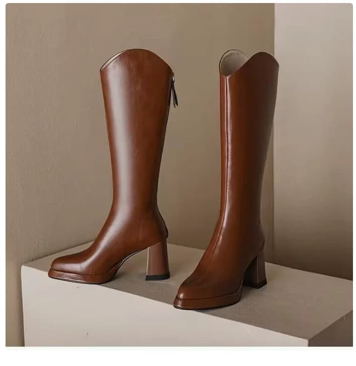 Autumn Sexy Black Knee Boots Women's Long Women's Boots Women's Boots Fashion Winter Thigh Boots Winter Shoes Strong Size