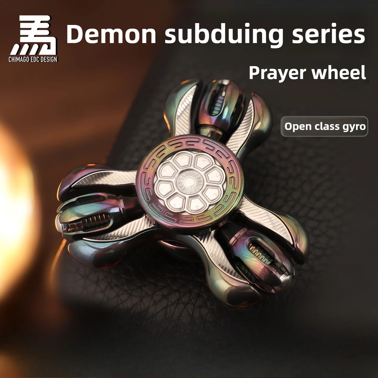 Red Horse EDC Demon-Slaying Ruota di preghiera Meccanico in metallo Armatura-Apertura Fidget Spinner Giocattolo antistress