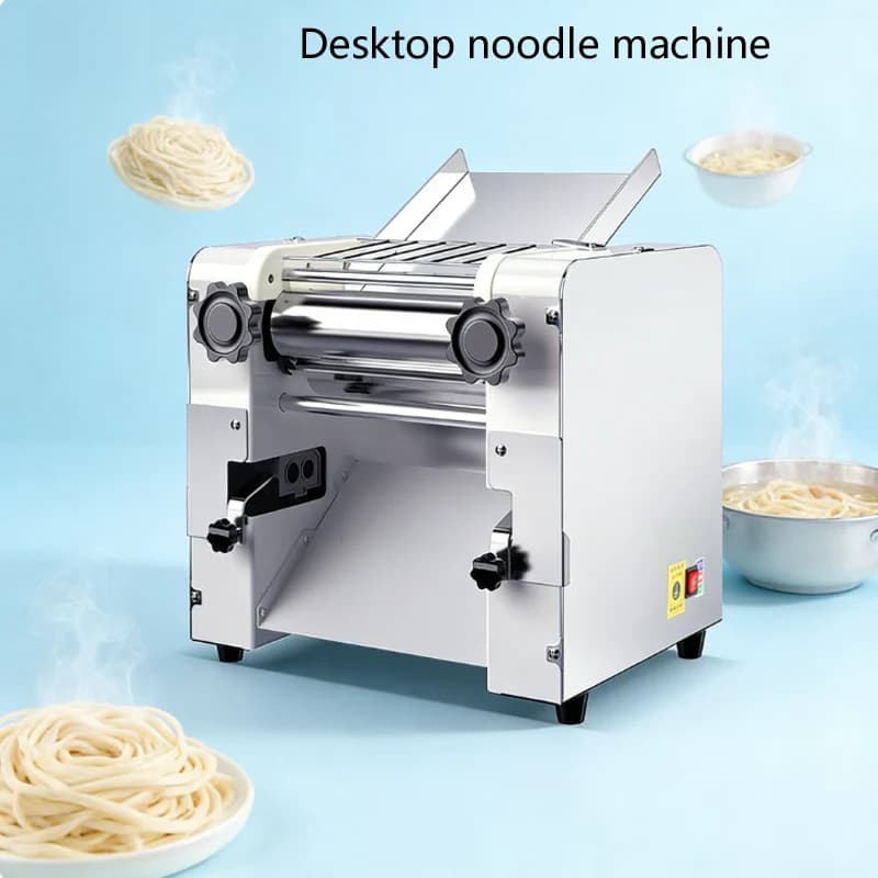 Macchina Elettrica per Pasta 220V, Piccola Pressa per Noodle Domestica in Acciaio Inossidabile, Tagliapasta e Rullo per Dumpling