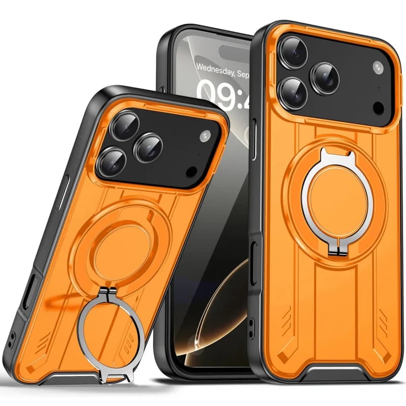 Compatible with iPhone 17, 16, 15, 14, 13, 12, 11 Pro Max, Supports Wireless Charging, 360 ° Rotating Ring Support. Protective iPhone 17 Air Case
