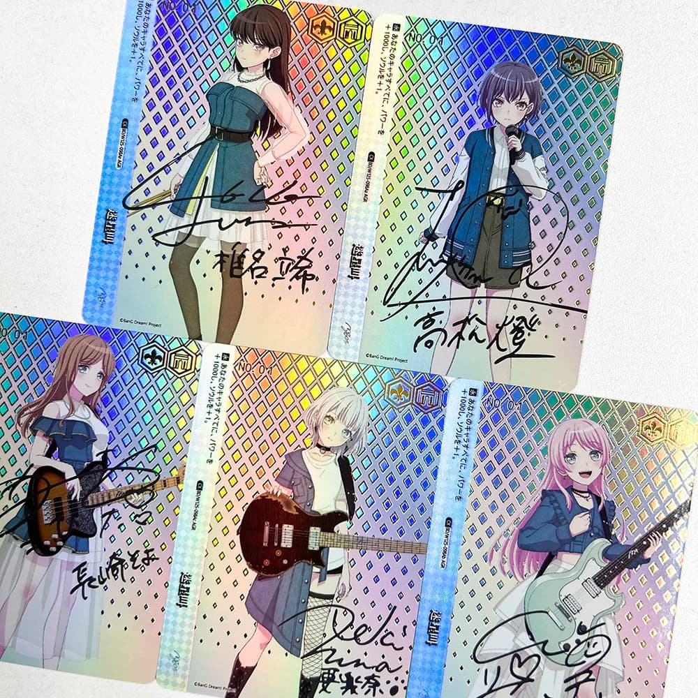 Carta da Collezione Anime Bianco e Nero Double Wings DIY W121 MyGO Ave Mujica S120 SE50 KJ8 W124 W126 Ovl/SE51 Flash Signed Card