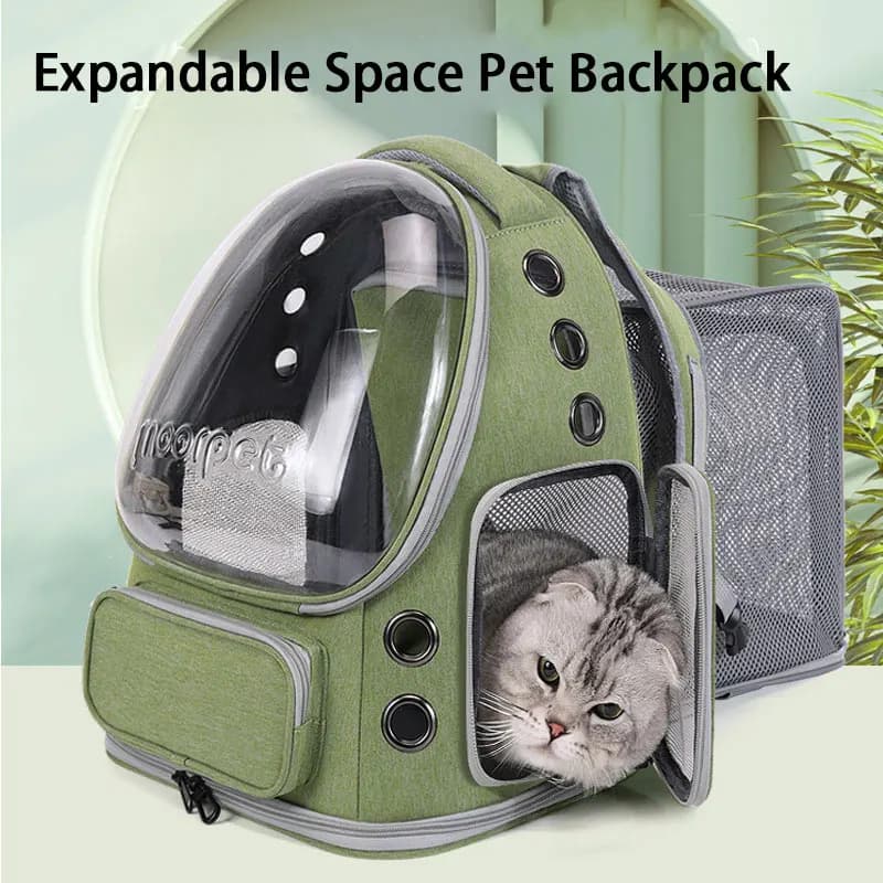 Spaziosa zaino espandibile per animali domestici con doppie spallacci Maniglia superiore Design per tutte le stagioni per un viaggio confortevole
