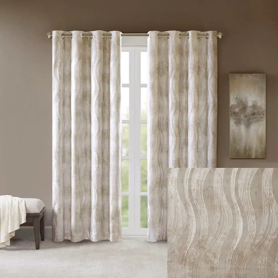 Pannello Tenda Oscurante Totale con Occhielli in Jacquard Stampato, Solo 1 Pezzo