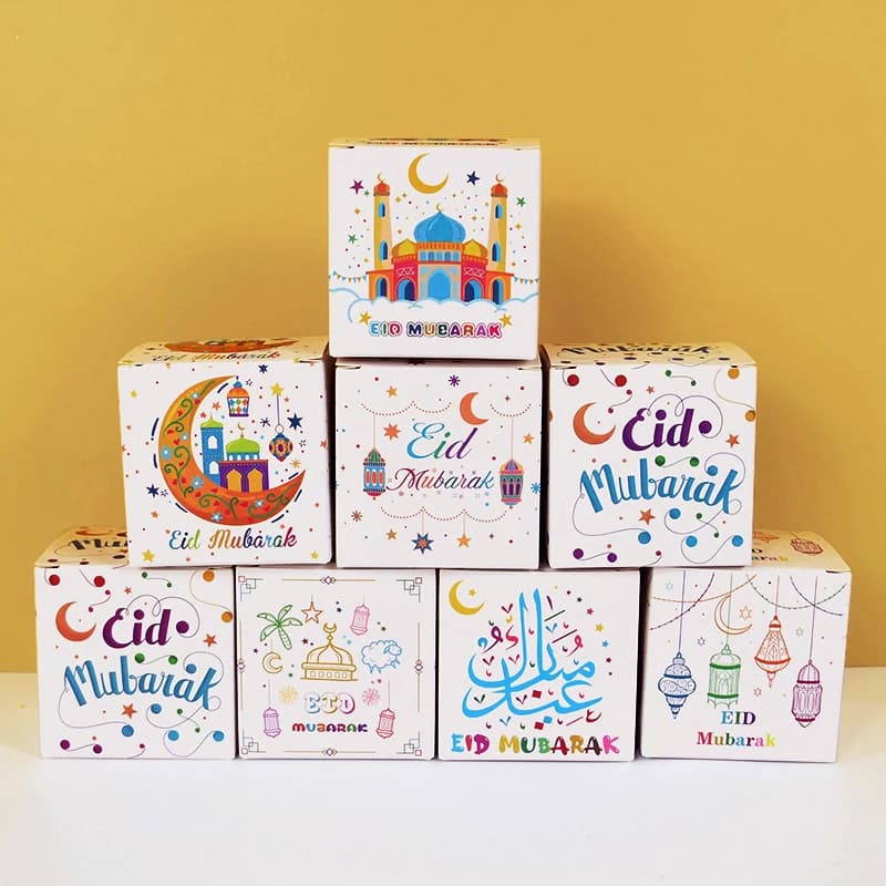5/10 pezzi EID Mubarak scatola regalo di caramelle decorazione Ramadan per la casa festival islamico musulmano forniture per feste 2023 regali Ramadan Kareem