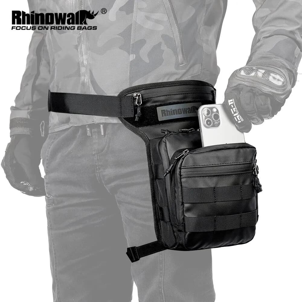 Rhinowalk Borsa da gamba per moto Borsa da cintura per coscia Borsa da viaggio tattica per moto multifunzione Borsa da viaggio per cellulare/telefono cellulare