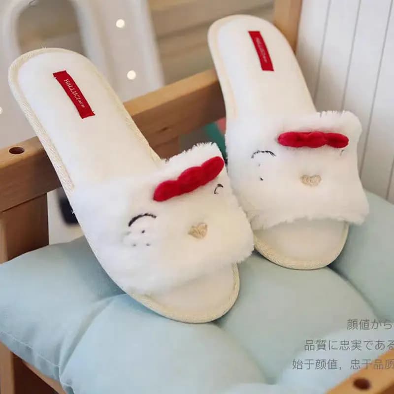 New Autumn and Winter Plush Slippers Cute Little Chicken Slippers Fashionable Home Floor Cotton Shoes Women