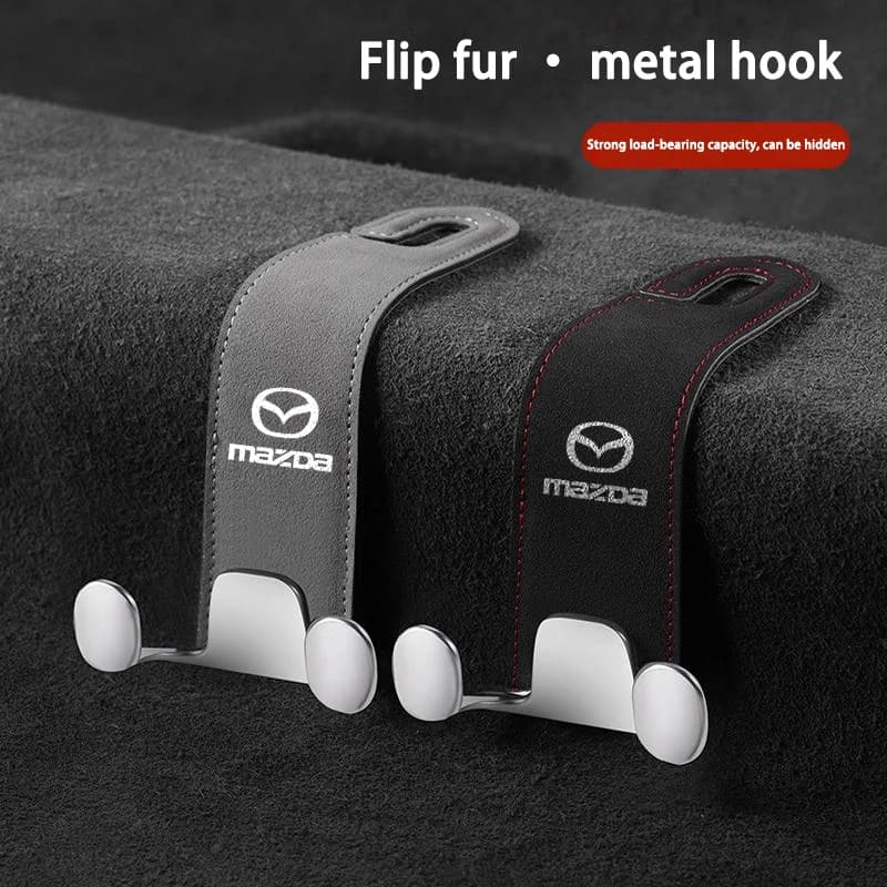 Gancio doppio in pelle scamosciata Gancio schienale sedile posteriore Accessori interni per auto per Mazda 3 6 CX5 2 CX3 CX9 MX5 RX8 Axela