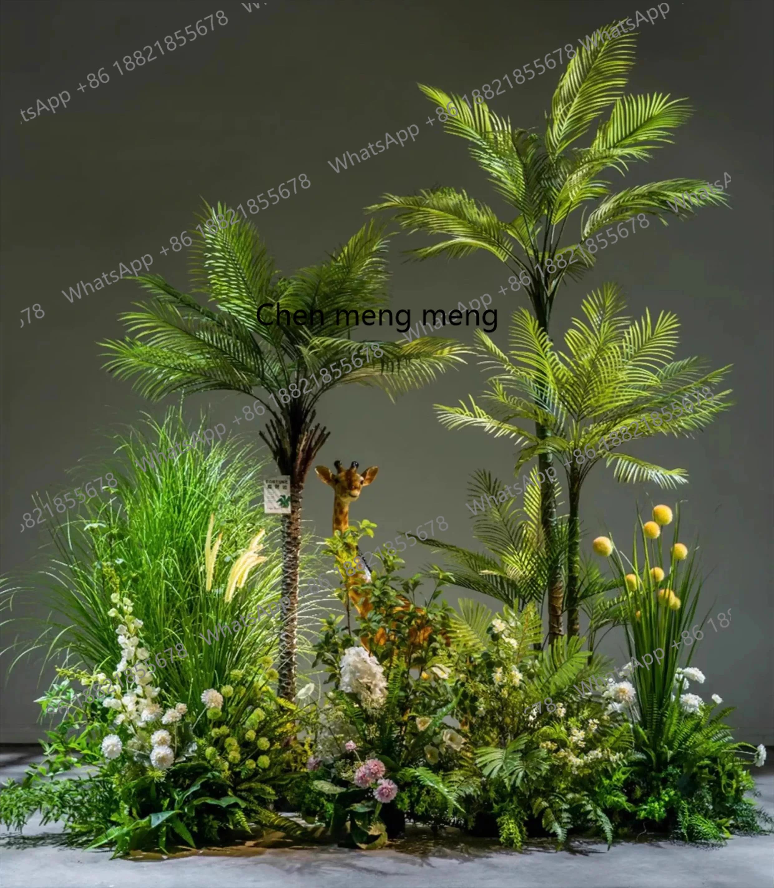 Artificial flower art tree fake plant green flower fake landscape trumpet stairs interior decoration exterior ornament