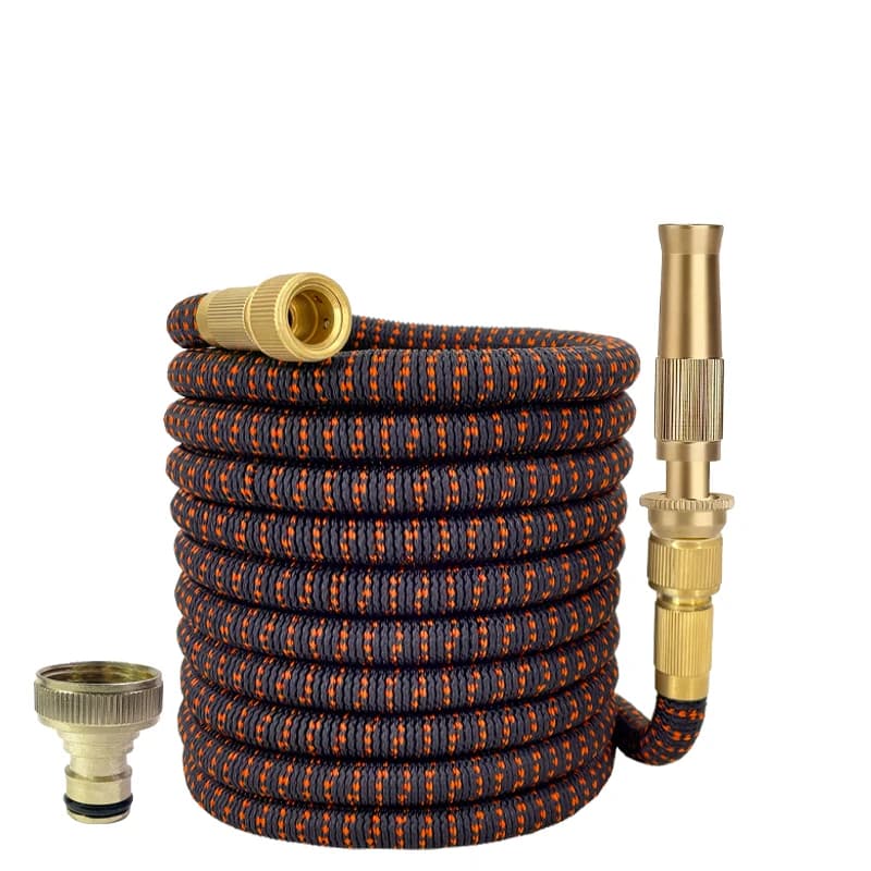 Pistola per tubo per irrigazione da giardino 1PC con tubo in gomma espandibile e ugello in rame puro adatto per l'irrigazione e la pulizia delle fattorie da giardino