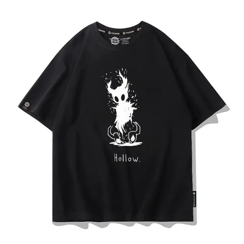 Hollow Knight Summer Short Sleeve Crew Neck T-Shirt Anime Game Character Print Graphic Tee Casual Daily Wear Game Periphery Top
