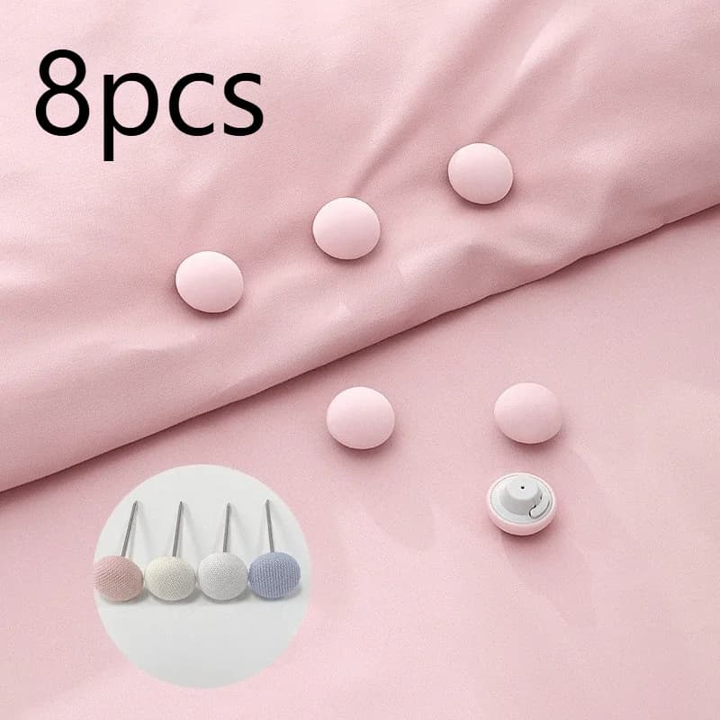 8pcs Quilt Fixers, No Pins Bed Sheet Quilt Anti-run Buckles, Invisible Non-slip Safety Clips