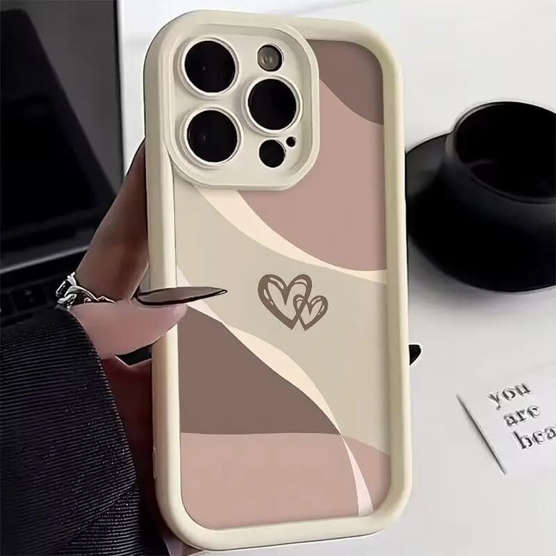 Cover per Telefono Minimalista con Motivo a Cuore per Xiaomi Redmi Note 14 13 12 11 Pro Plus 5G, Custodia Antiurto Candy per Redmi 14C 13C