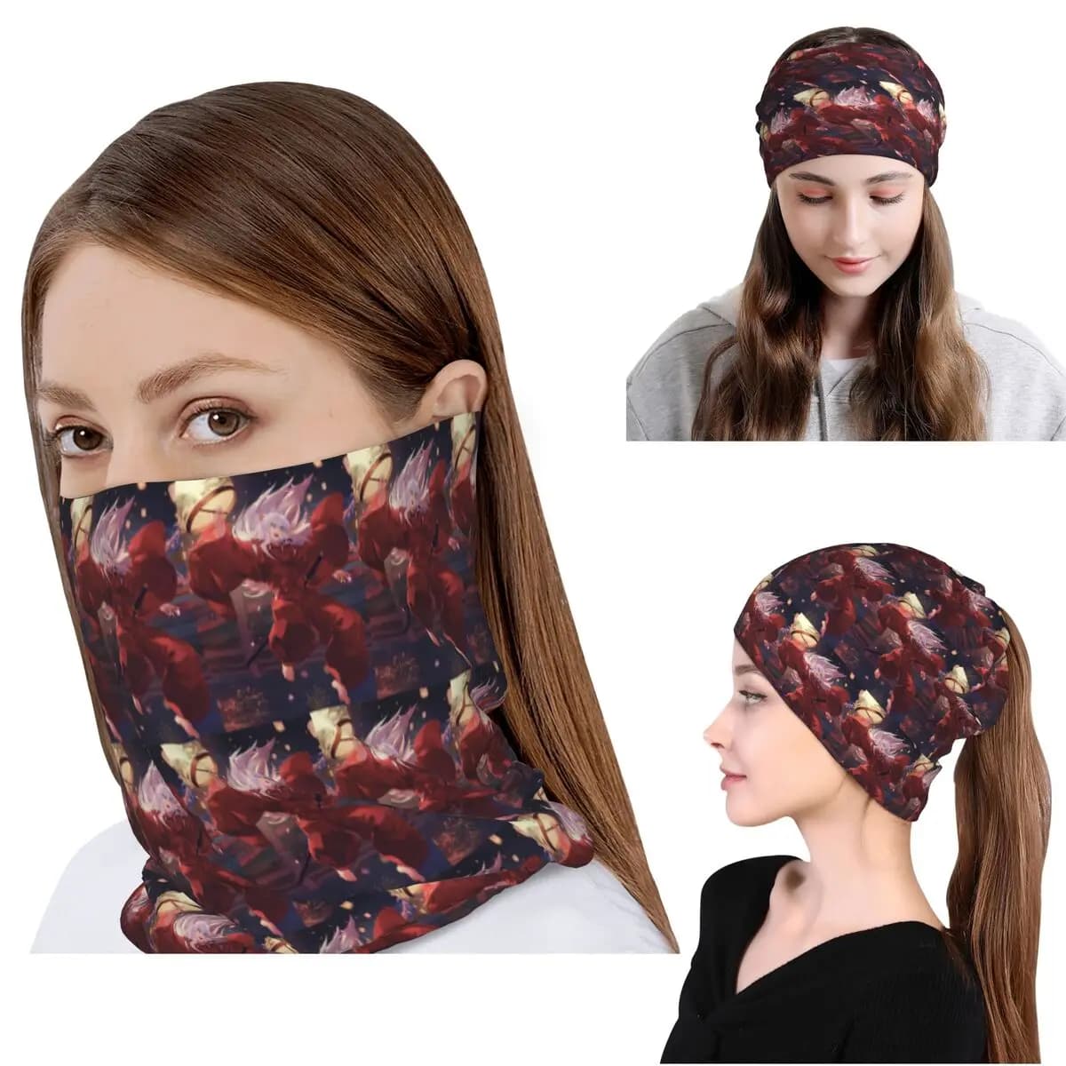 Bandana Anime Inuyasha, Scaldacollo, Sciarpa Avvolgente, Maschera Multiuso, Berretto, Unisex, per Adulti, Lavabile