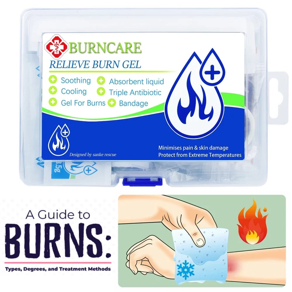 Sanke Rescue Burn Dressing Scald Burn Care Gel Sunburn Gel Cooling Soothing Cream Relieve Scalds Wound for IFAK First Aid KIT